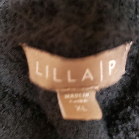 🌹Lilla P Black and Tan Cowl Neck sz XL - Picture 3 of 6